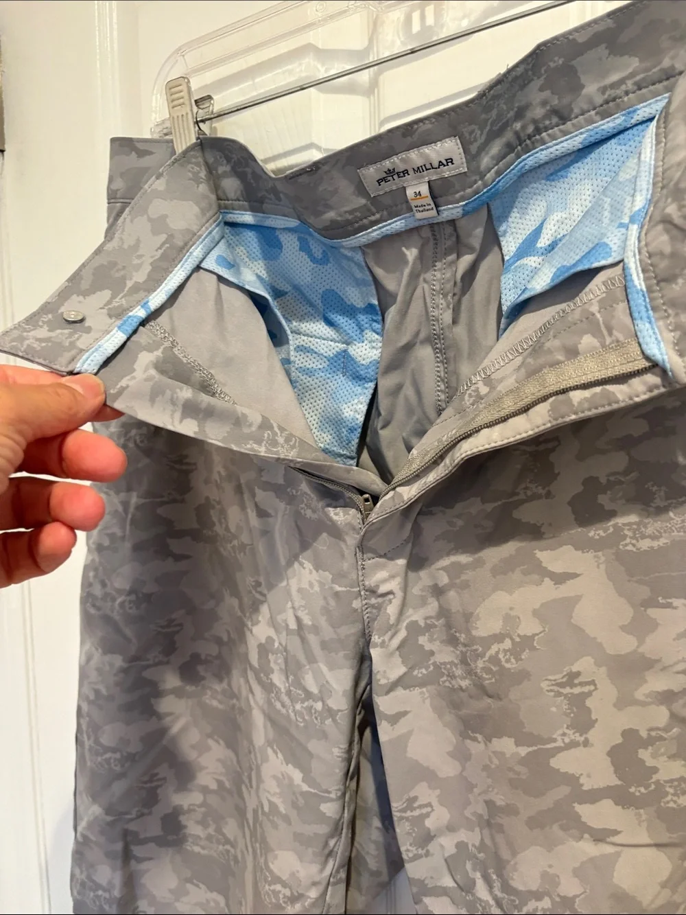 Peter Millar Gray subtle Camo Flat-Front Performance Shorts